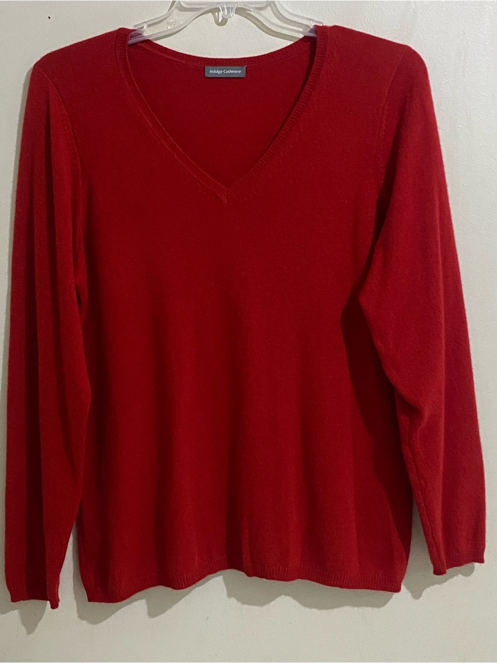 Women’s 100% Cashmere Red Sweater Size 1X Indulge Cashmere